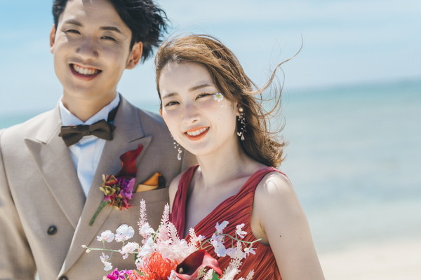 《本島》＼ビーチでドレス2着着れる！／よくばりお手軽ビーチフォトツアー♪50カット