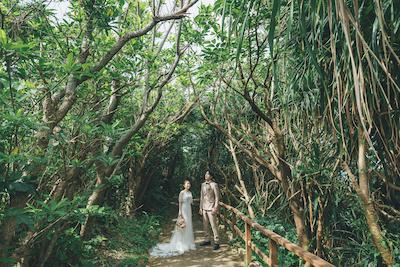 沖縄フォトウェディングは『グリーンフォト』も主役。プライベートガーデンや小道で叶えるナチュラル特集